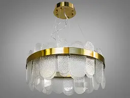 Підвісна люстра Diasha 803-500SGD золота LED-модель з прозорими скляними елементами, потужність 100 Вт, діаметр 48 см - мініатюра 3