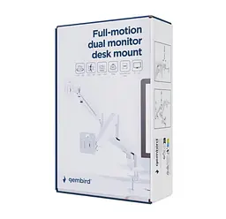 Настільний кронштейн для 2 моніторів Gembird MADA206W White 17–32 дюйми - мініатюра 5