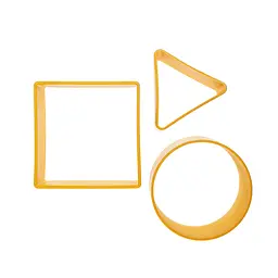 Набір пластикових форм для тортів, оформлення страв, викладки гарніру, салату (3 штуки в комплекті), Kitchette Жовтий 84655 - мініатюра 4
