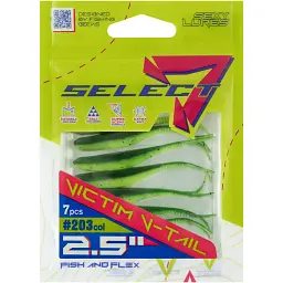 Силікон Select Victim V-Tail 2.5" 203 FE (7 шт/уп) - мініатюра 2