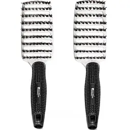 Щітка для волосся масажна продувна Salon Professional з ворсом вигнута 0076B - мініатюра 6