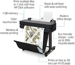 HP Принтер HP DesignJet T630 24" Wi-Fi - мініатюра 2