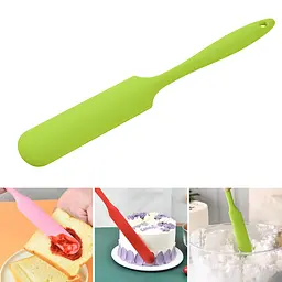 Шпатель кондитерський силіконовий лопатка кондитерська для торта 24 см, Kitchen Master Салатовий 87105