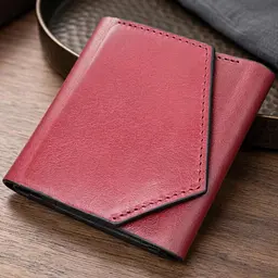 Стильний невеликий гаманець із натуральної шкіри Grande Pelle 16800 бордовий