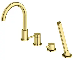 Змішувач на борт ванни Kohlman Axel gold QB244AGD Золотий