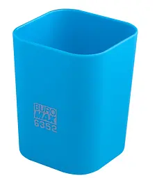 Склянка пластикова Rubber Touch для канцелярських приладів, блакитна
