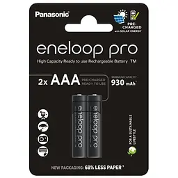 Акумулятор Panasonic AAA Eneloop 930mAh Pro NI-MH * 2 (BK-4HCDE/2CP)