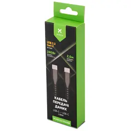 Дата кабель USB-C to USB-C 2.0m UBS3.2 Gen2 10G 240W Chip Silicon Black Vinga (VCPDCCC3242SB) - мініатюра 5