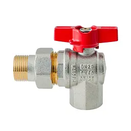 Кран з американкою кутовий Koer Extreme KE.228-20 - 3/4" ручка "метелик" червона KR5764 - мініатюра 4