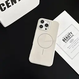 Чохол для iPhone 16e з MagSafe, захисний, глянцевий, з м’якою підкладкою, бежевий - мініатюра 3