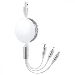Кабель Proove Triple Sync 3 in 1 Type-C + Micro USB + Lightning (1.2m) white (CCTS20001502)