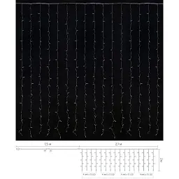Гірлянда Delux Curtain С 240LED 2х2 м теплий білий/прозорий IP20 (90017991) - мініатюра 3