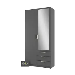 Шафа розпашна із дзеркалом Idea Д-117 Антрацит - мініатюра 3