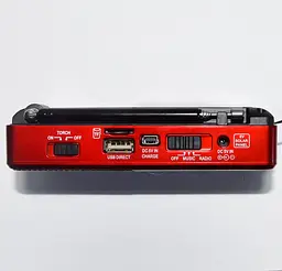 Радіоприймач з MP3 плеєром від флешки, Golon RX-2277, Червоний, з USB + Micro SD і акумулятором (ST) - мініатюра 4