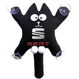 Іграшка на присосці Кіт Саймон XL Seat Жирний Кіт Чорний (Кольоровий логотип 3D)