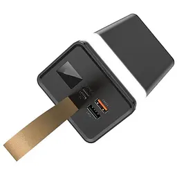 Портативний зарядний пристрій Power Bank WUW Y108 30000 mAh LED ліхтар Чорний - мініатюра 2