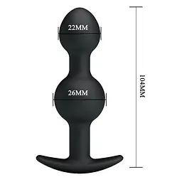 Анальна пробка Pretty Love silicone Anal balls 10.4 см (чорний) - мініатюра 7