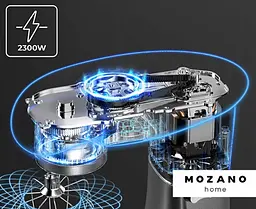 Кухонний комбайн Mozano професійний тістоміс 3в1 Kitchen Machine 2300 Вт чаша 6,2л Silver Кулінарна книга в подарунок - мініатюра 8