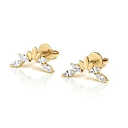 Сережки-гвоздики з жовтого золота Crystal Crown (з40067.1) - мініатюра 1