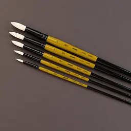 Пензель щетина кругла AMBER 2306R №1 довга ручка Rosa - мініатюра 3