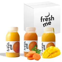 Сок апельсиновый прямого отжима FreshMe Міх с манго и морковью 250 мл х 6 шт