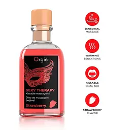 Масажна олія Orgie Lips Massage Kit Strawberry, полуниця, 100 мл - мініатюра 5