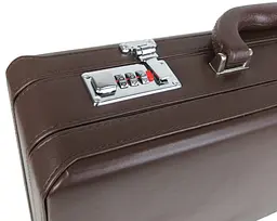Кейс дипломат із екошкіри зі збільшенням обсягу Portfolio S1645432 Коричневий - мініатюра 7