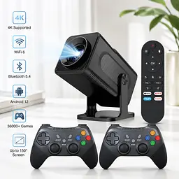 Професійний смарт-проектор 36000 ігор / Домашній кінотеатр HCS350 pro AND HA-196 / Смарт-проектор + Wi-Fi 5G, Bluetooth, HDMI, Android 12+ 2 геймпади - мініатюра 7
