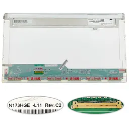 Матриця 17.3 N173HGE-L11 (1920*1080 40pin LED NORMAL матова роз'єм ліворуч знизу) для ноутбука (renew)