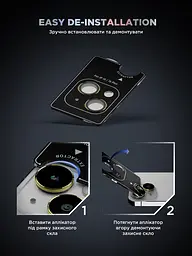 Захисне скло для камери Apple iPhone 15/15 Plus, Supreme BI, жовтий колір, з рамкою, глянцеве скло для захисту лінз, протиударне, прозоре, з клейовим шаром по контуру, не впливає на якість фото, ArmorStandart (ARM76587) - мініатюра 11
