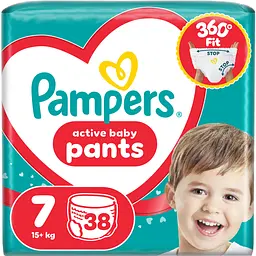 Підгузки-трусики Pampers Active Baby Pants Розмір 7 (15+ кг) 38 шт.