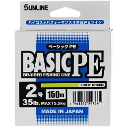 Шнур Sunline Basic PE 150 м (Light Green) 2.0/0.242 мм 35 lb/15.5 кг - мініатюра 2