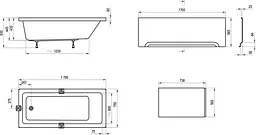 Ванна акрилова Ravak 10° 170x75 CA71000000 Білий - мініатюра 3