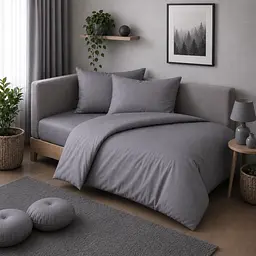 Дитяча постільна білизна MIRSON JUNIOR фланель Ash grey 150х220см (2200012801475)