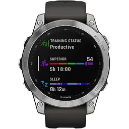 Смарт-годинник Garmin Fenix 7 Silver with Graphite Band (010-02540-00/01) - мініатюра 5