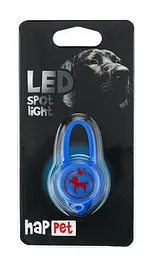 Світлодіодний LED-маячок Happet (підвіска) для собак та котів силіконовий, синій (LE02)