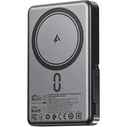 Зовнішній акумулятор Acefast M17 PD20W/22.5W magnetic fast charging power bank with built-in stand 10000mAh Black (6974316284000)