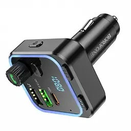 Автомобільний FM модулятор з швидкою зарядкою трансмітер Borofone BC53 Highway PD20W/QC3.0 з Bluetooth V5.0 - мініатюра 5