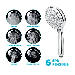 Водозберігаюча душова лійка DROP SPA6F-MULTI120 "Туман" із 6 SPA потоками - Економія 66% - мініатюра 2
