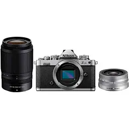 Бездзеркальний фотоапарат Nikon Z fc Kit DX 16-50mm f/3.5-6.3 VR + DX 50-250mm f/4.5-6.3 VR Silver (VOA090K003) [105400]