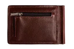 Затискач із монетницею, коньяк GRANDE PELLE acs0032190 - мініатюра 2