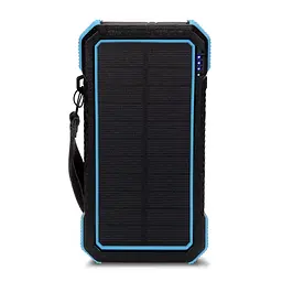 Повербанк з сонячною панеллю 20000mAh Power Bank Kraft TPB-1820SLP Blue бездротова зарядка 18W QC2.0 LED-ліхтар (43-00043) - мініатюра 1