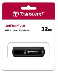 Накопичувач 32GB USB 3.1 Type-A JetFlash 700 Чорний Transcend teh0013380 - мініатюра 4