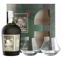 Ром Diplomatico Reserva Exclusiva, 40%, 0,7 л + 2 бокала (34449)