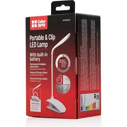 Настільна лампа ColorWay LED Flexible & Clip with built-in accumulator 500mAh (CW-DL04FCB-W) - мініатюра 5