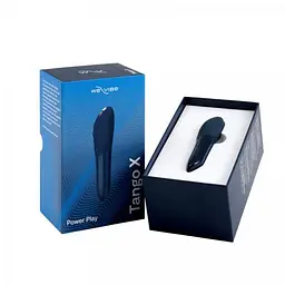 Лубрикант We-Vibe Tango X + 50 мл - потужний міні-вібратор, 10х2.3 см, синій - мініатюра 3