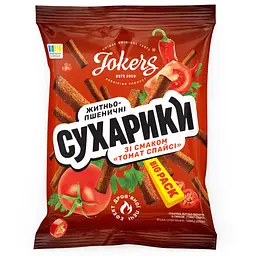 Сухарики JokerS пшенично-житні зі смаком томату Спайсі 100 г