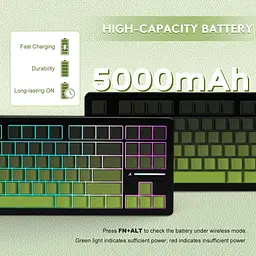 Клавіатура Attack Shark M87 Pro V2 Gradient Green (AS-697279247163-M) [166739] - мініатюра 9