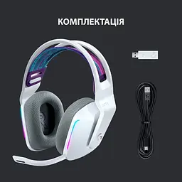 Навушники бездротові Logitech G733 Lightspeed Wireless RGB підсвітка (981-000883) білі - мініатюра 10