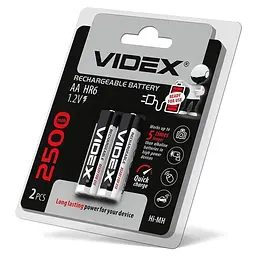 Акумуляторна батарейка Videx AA HR6 2500mAh 2 шт